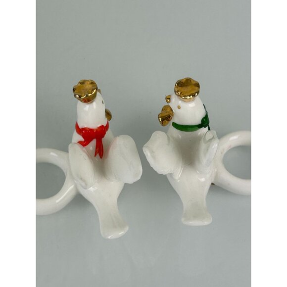 Napcoware Dove Taper Candle Huggers Christmas Holiday Decor Ceramic Taiwan VTG - Picture 9 of 16